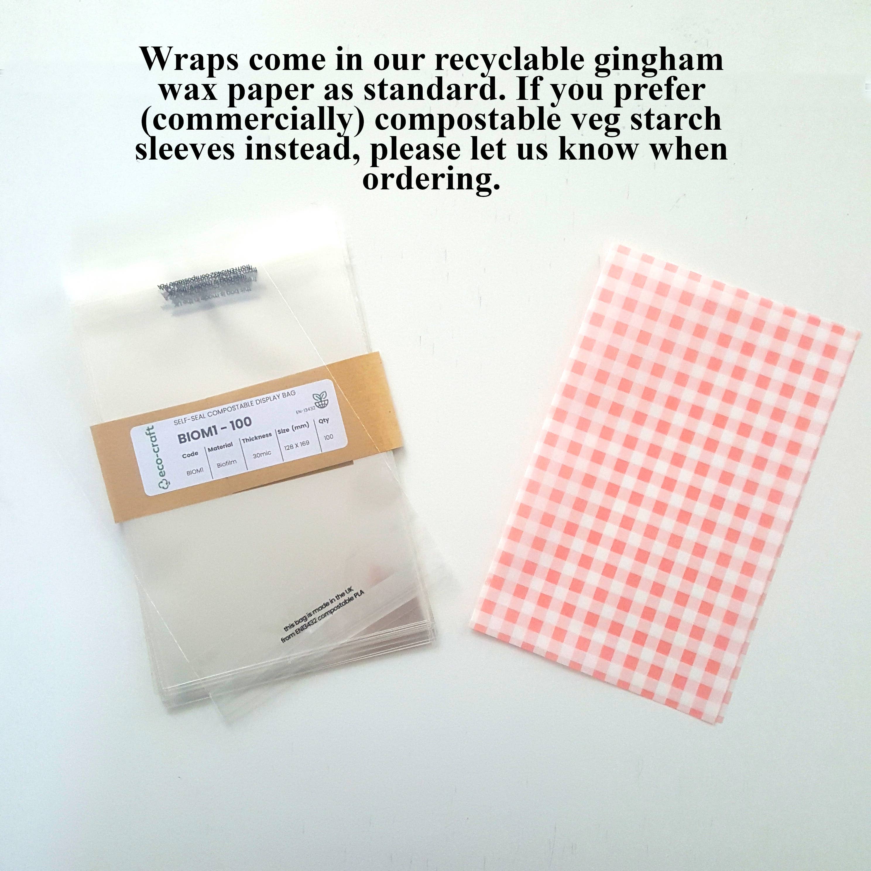 3 (L,M,S) HANDMADE Beeswax Wraps | Bee Happy Spring - Image 8